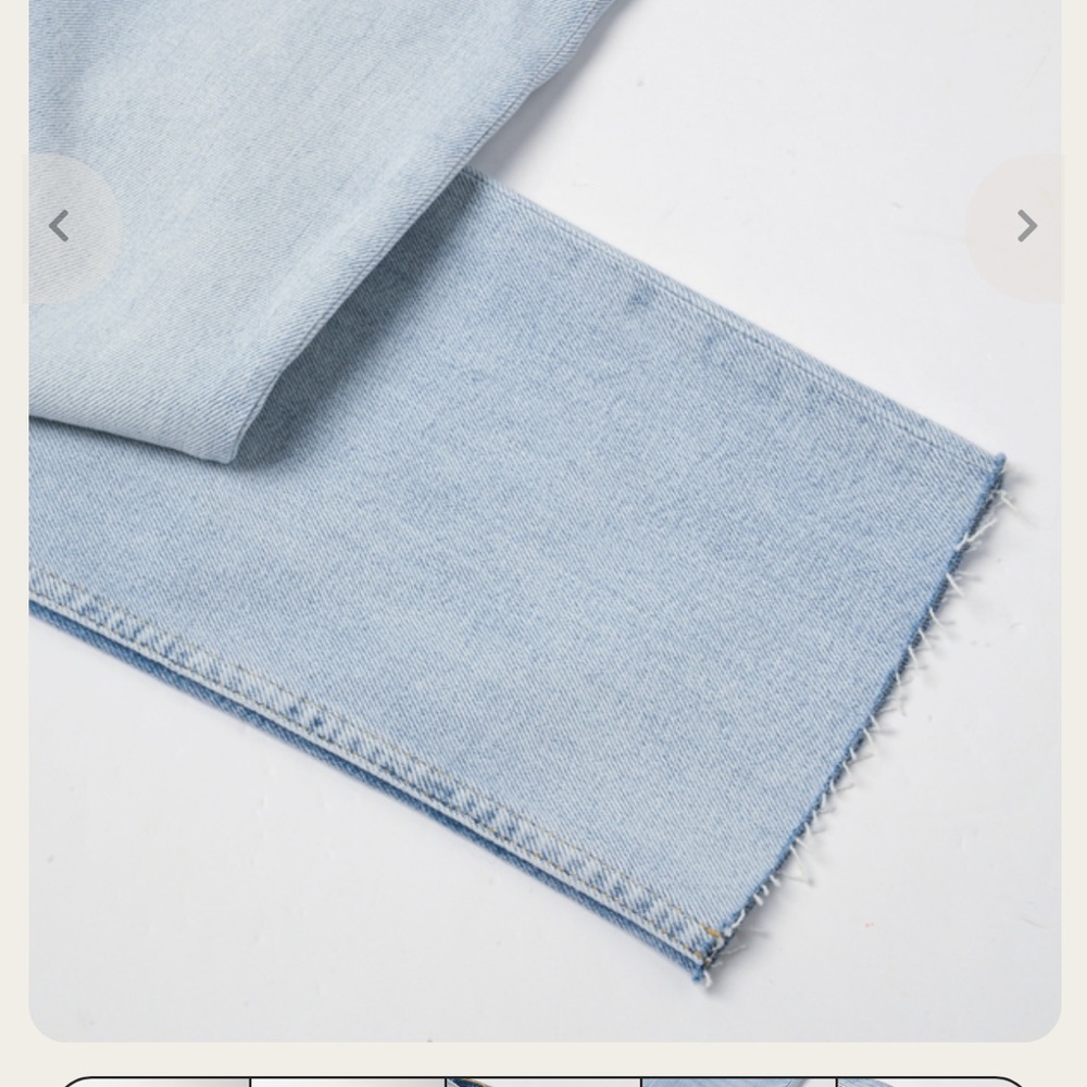 RE/DONE 70’s High Rise Stove Pipe Jeans Crops Raw Edge in Light 14 - Picture 4 of 11